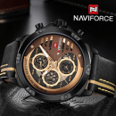 Naviforce Nf9110 Luxury Chronograph Analog Watch For Men Golden/blac