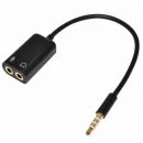 3.5mm Earphone With Microphone Audio Stereo Splitter Adapter Cable