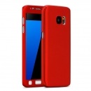 360 Case For Samsung S6 With Tempered Glass- Red